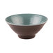 An Elite Global Solutions Pebble Creek Abyss-colored melamine bowl with a textured surface in dark blue and brown.