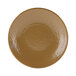 A brown Elite Global Solutions Pebble Creek plate with a textured surface.