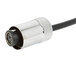 A black and silver Equip by T&S electronic faucet cable with a flat lens.