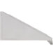 A white metal shelf with a triangular shape.