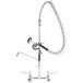 A chromed Equip by T&S pre-rinse faucet with a flexible hose.