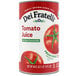 A white case of 12 Dei Fratelli tomato juice cans.