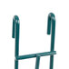 A green metal Metro FCH Flatware Cylinder Holder with two hooks.