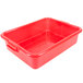 A Vollrath red plastic container with holes.