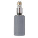 A grey plastic cylinder with a metal cap.