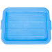A blue square plastic Vollrath Color-Mate lid.