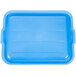 A blue plastic Vollrath Traex lid on a white background.