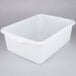 A Vollrath white plastic Traex bus tub with a lid.