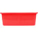 A red rectangular plastic Vollrath Color-Mate drain box.