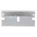 A close-up of a Unger stainless steel razor blade.