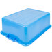 A Vollrath Traex blue plastic perforated drain box.