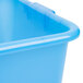 A Vollrath Color-Mate blue plastic drain box.
