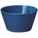 A Texas Blue melamine bowl with speckled design.