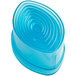 A blue plastic container with Ateco label and a spiral pattern lid.