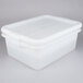 A white Vollrath plastic food storage container with a lid.