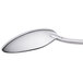 A close-up of a Oneida Cityscape stainless steel oval bowl spoon with a silver handle.