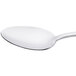 A Oneida Cityscape stainless steel oval bowl spoon with a white handle.