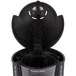 A black Proctor Silex coffee maker with a lid open.