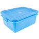A Vollrath Traex Color-Mate blue plastic food storage container with a recessed lid.