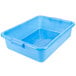 A Vollrath blue plastic Traex Color-Mate food storage container with a recessed lid.