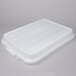 A white Vollrath plastic lid with raised snap-on edges.