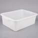 A Vollrath Traex white polypropylene food storage container with standard lid and handles.