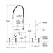 A diagram of a T&S EasyInstall deck mounted pre-rinse faucet with add-on faucet.