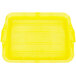 A yellow rectangular Vollrath Color-Mate snap-on lid with handles.