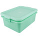 A Vollrath Traex green plastic food storage drain box set with lid.