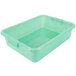 A Vollrath Traex green plastic food storage container with a recessed lid.