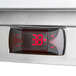 A Beverage-Air worktop refrigerator with a digital display showing red numbers.