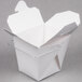 A white Fold-Pak Chinese take-out box with wire handle and open lid.