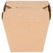 A brown Fold-Pak Earth paper take-out container with a lid.