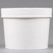 A white Huhtamaki poly paper food container with a vented paper lid.