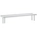 A stainless steel Advance Tabco rear mounted table shelf with a top shelf.