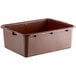 A brown polypropylene bus tub with handles.