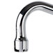 A close-up of a chrome T&S pantry mixing faucet with a handle and a hose.