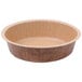 A brown paper baking cup with flange.