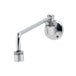 A T&S chrome wall mounted Wok range faucet with a handle.