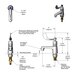 A diagram of a T&S deck-mount single temperature cold water faucet with a wrist action handle.