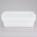 A white plastic Tablecraft freezer safe drain box with a lid.