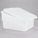 A white Tablecraft plastic freezer safe drain box with lid.