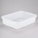 A white Tablecraft plastic freezer safe drain box with handles and a lid.