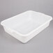 A white plastic Tablecraft bus tub with handles.