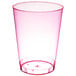 A pink Fineline plastic tumbler on a white background.