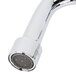 A T&S chrome medical faucet with gooseneck spout and lever handles.