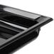 A black Vollrath Super Pan plastic food pan on a counter.