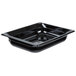 A black plastic Vollrath food pan with a square edge.