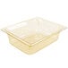 A clear Vollrath plastic food pan with a lid on it.