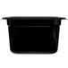 A black rectangular Vollrath Super Pan plastic food container.